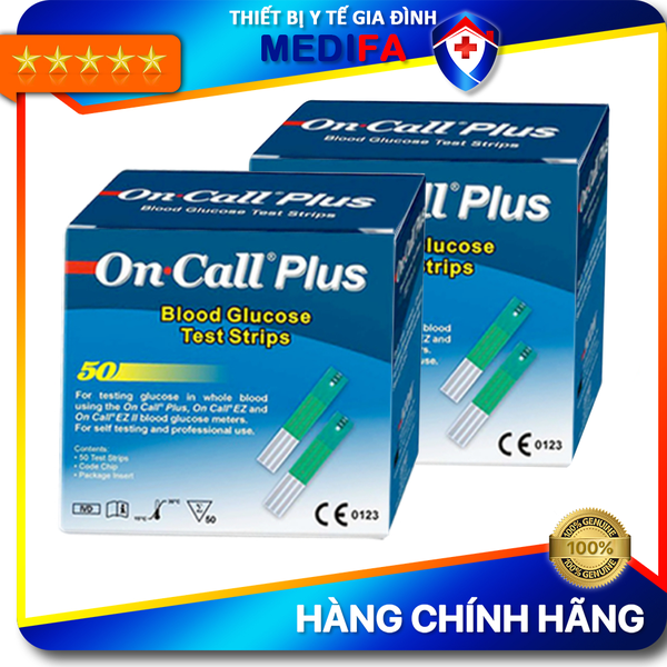 [COMBO] 2 Hộp 50 Que Thử Đường Huyết On Call Plus