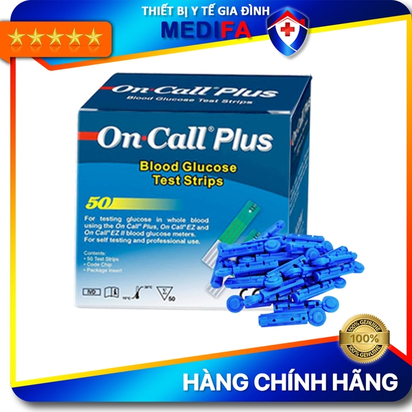 [COMBO] Hộp 50 Que Thử Đường Huyết On Call Plus & 50 Kim Lấy Máu