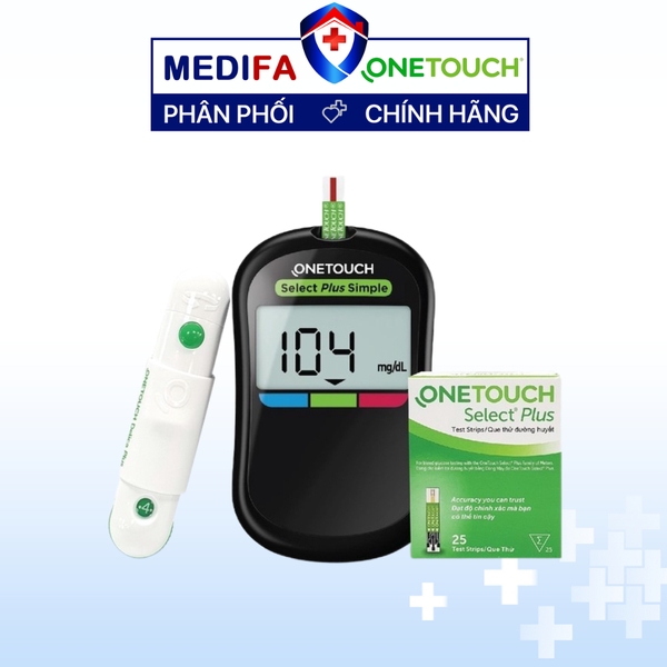 [COMBO] Máy Đo Đường Huyết OneTouch Select Plus Simple Mmol/L Kèm 25 Que Thử & 25 Kim Lấy Máu