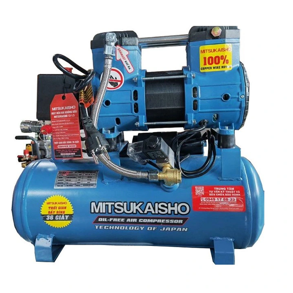 Máy Nén Khí Không Dầu Mitsukaisho 1.5HP 12L