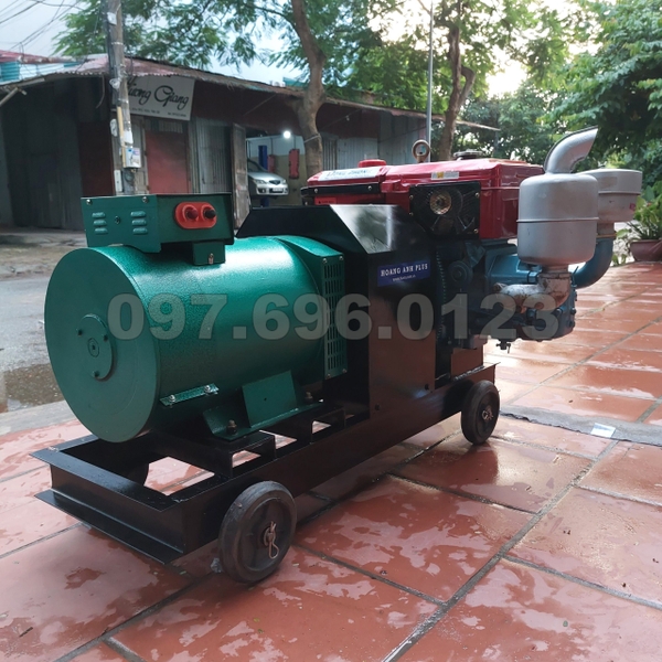 Máy Phát Điện Đầu Nổ Hoàng Anh 24HP 15KW (D24 Mát Gió, Đề)