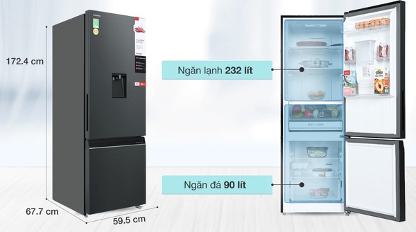 8,990k Tủ lạnh Toshiba Inverter 322 lít GR-RB405WE-PMV(06)-MG