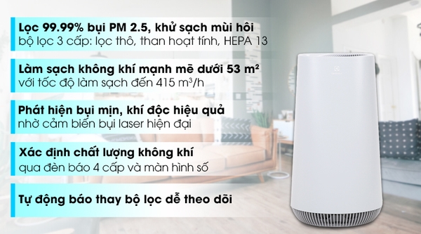 5,650k Máy lọc không khí Electrolux FA41-402GY 45W