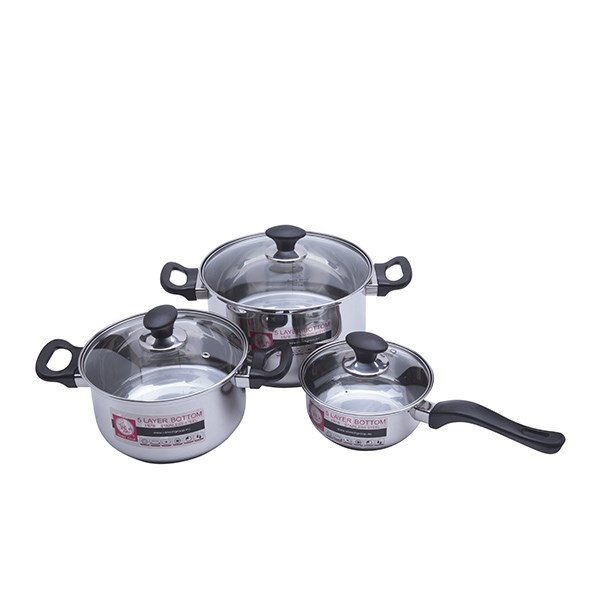 Bộ nồi và quánh inox Smartcook 3 chiếc cỡ 16cm, 20cm, 24cm SM1496