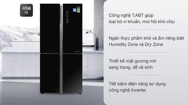 15,190k Tủ lạnh Aqua Inverter 456 lít AQR-IG525AM GB