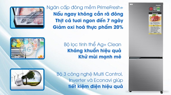 12,790k Tủ lạnh Panasonic Inverter 290 lít NR-BV320QSVN