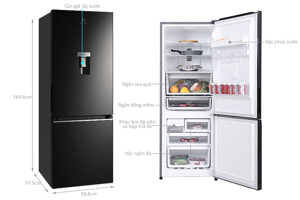 9,390k Tủ lạnh Electrolux inverter 308 lít EBB3442K-H