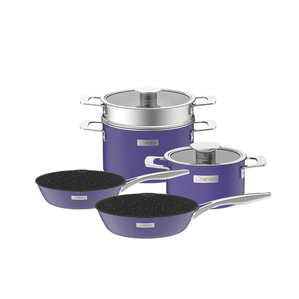 Bộ nồi Inox liền khối Elmich Hera EL-8194 size 18,nồi hấp 22 chảo 20,chảo 26cm