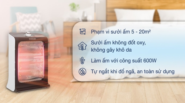 89GD350 Sưởi điện hồng ngoại 2 bóng Sunhouse SHD7023