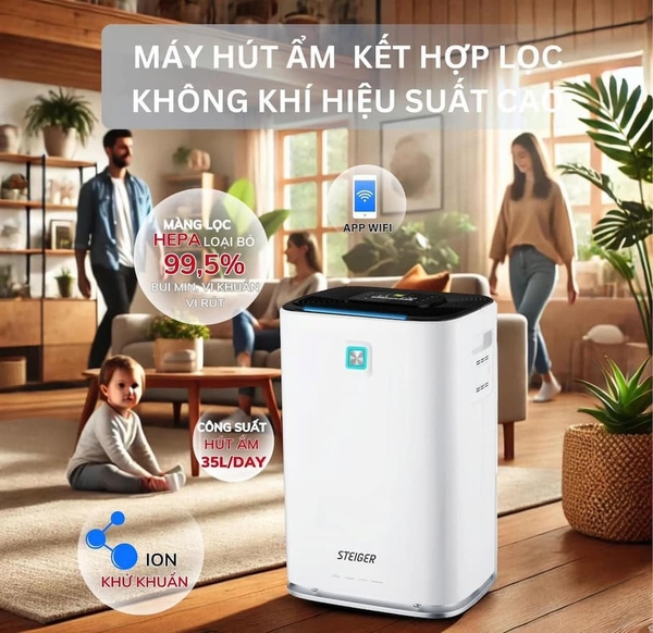 GD8290 Máy hút ẩm kết hợp lọc không khí STG - 835DW/PRO