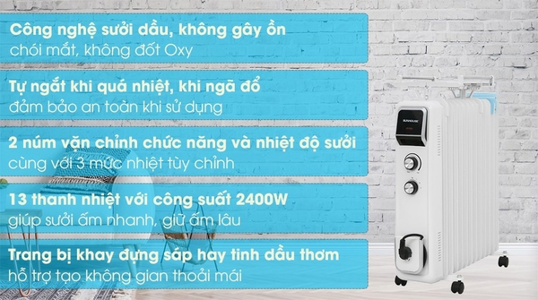 89GD1500 Máy sưởi dầu 13 lá Sunhouse SHD7084