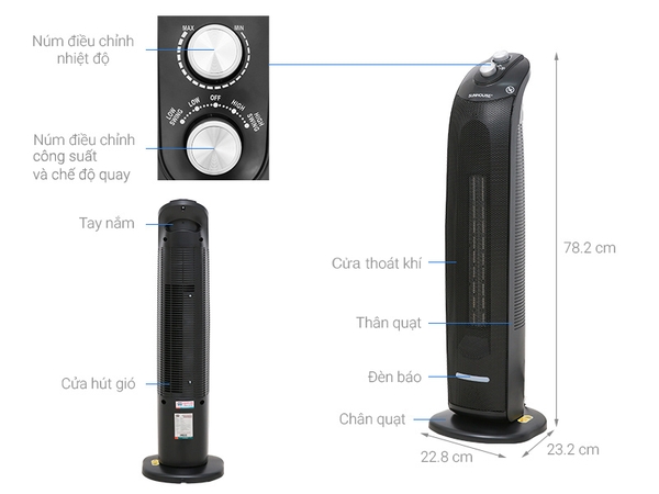 GD1500 Sưởi điện Ceramic Sunhouse SHD7071