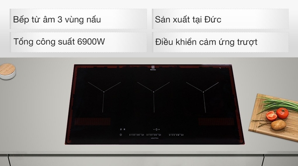 14,950k Bếp từ 3 vùng nấu lắp âm Electrolux EIT913