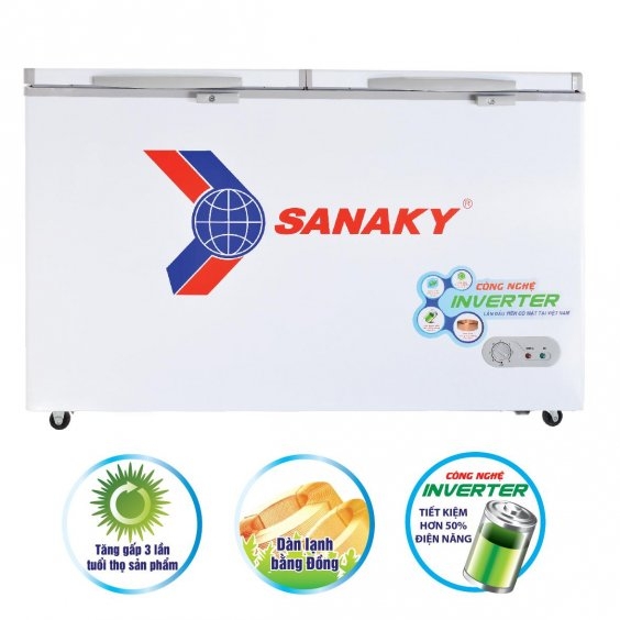 6,550k Tủ đông Sanaky 280 lít inverter 2 ngăn VH2899W3