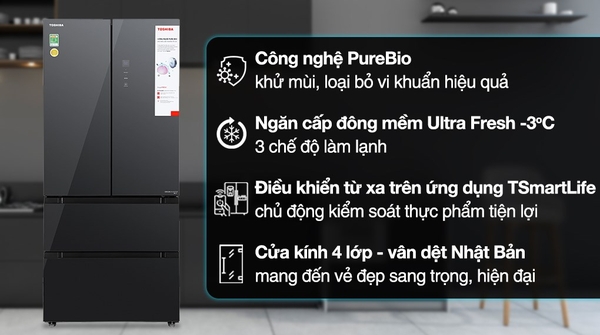 24,590k Tủ lạnh Toshiba GR-RF669WI-PGV(A9)-BG 515 lít Inverter