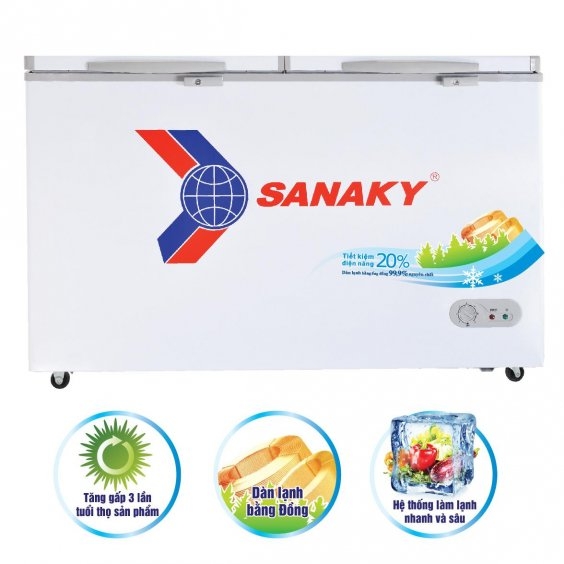 5,450k Tủ đông Sanaky VH2899W1 dàn đồng 220 lít