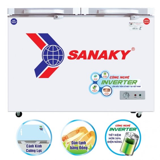 7050k Tủ đông Sanaky inverter VH2899W4K 2 chế độ 220 lít