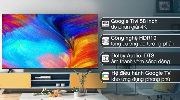 Google Tivi TCL 4K 58 inch 58P635