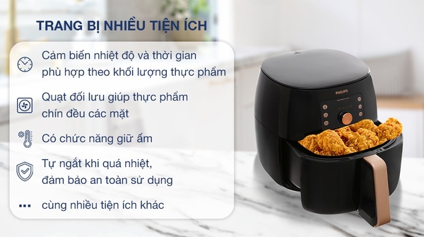 aGD6.050 Nồi chiên không dầu Philips 3.5 lít HD9860/90
