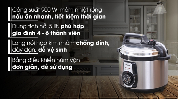 1TGD1220 Nồi áp suất điện cơ Philips HD2103 (HD-2103) - 5.0 lít