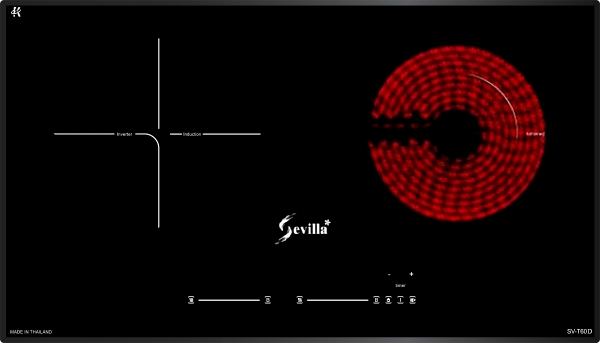 SỐC : Tặng hút mùi -Bếp từ hồng ngoại âm 2 vùng nấu Sevilla SV-T60D- Made in Thailand