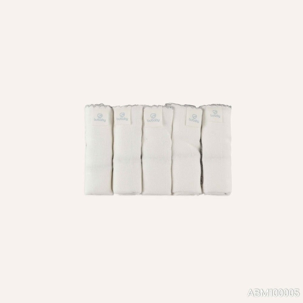 Bu Baby Khăn sữa pack 5 Bamboo Cotton Muslin | Free size - Trắng