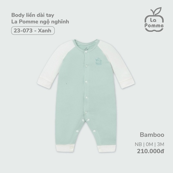 Body liền dài tay La Pomme ngộ nghĩnh - Newborn 0,3M Xanh