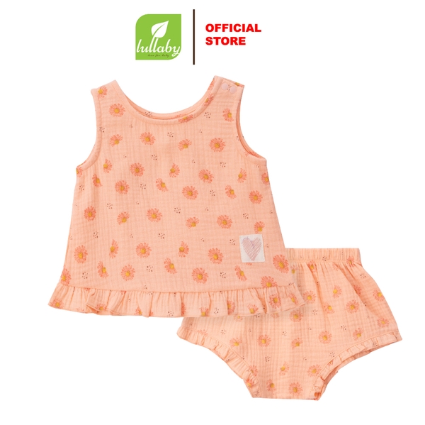Lullaby Bộ BG sát nách NH303N - Hồng cam in - 9,12,18,24M, 3Y