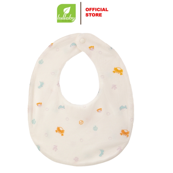 Lullaby Yếm bấm cúc NH354N - Trắng in cua cá - 3M