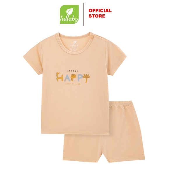 Lullaby Bộ cài vai cộc tay NH359N - Be nâu - 6,9,12,18M