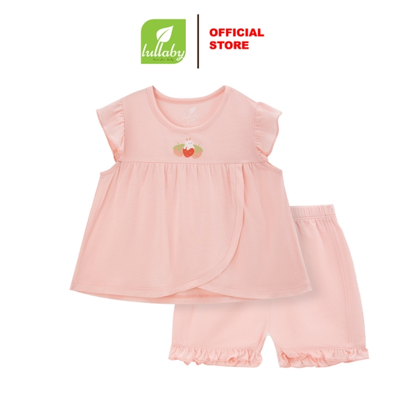 Lullaby Bộ bé gái cộc tay bèo NH366N - Hồng - 9,12,18,24M,3Y