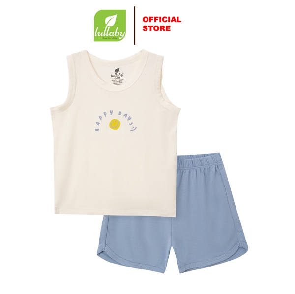 Lullaby Bộ BT sát nách NH387N - Trắng - Xanh blue - 9,12,18,24M, 3Y