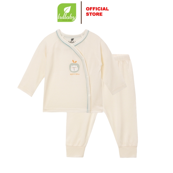Lullaby Bộ cài lệch dài tay NH390N - Trắng - 1,3M