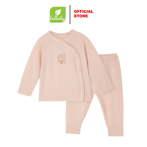 Lullaby Bộ cài lệch dài tay NH400N - Be nâu - 1,3,6M