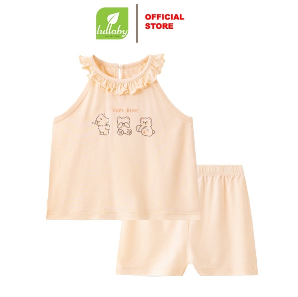 Lullaby Bộ bé gái sát nách NH412N - Ivory - Cam - 9,12,18,24M,3Y