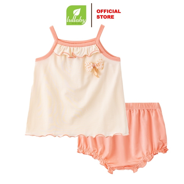 Lullaby Bộ bé gái 2 dây NH414N - Hồng Nhạt-Cam - 9,12,18,24M,3Y