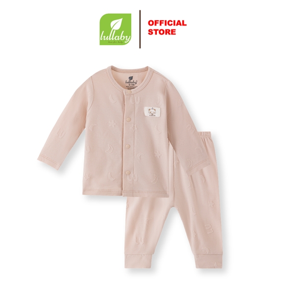 Lullaby Bộ cài giữa dài tay NH431N - Nâu sữa - 1,3,6M