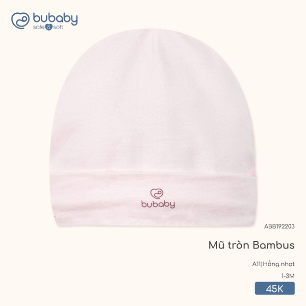 Bu Baby Mũ tròn Bambus Hồng nhạt (1-3M)