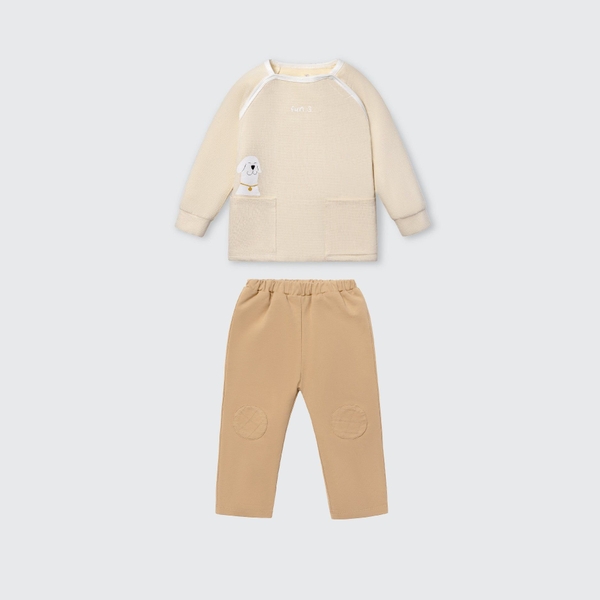 Bộ dài tay La Pomme yêu thương ngọt ngào - 6,9,12,18M,3Y,4Y,5Y Cam