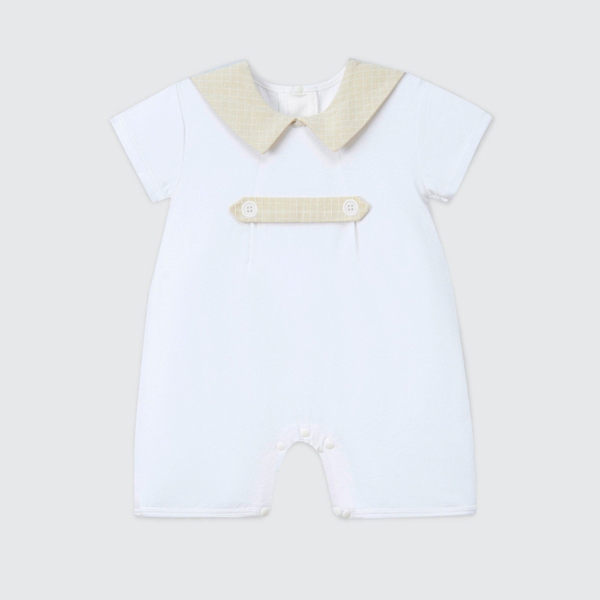 Body cộc tay La Pomme cổ cách điệu baby joy - 3,6,9M  Be
