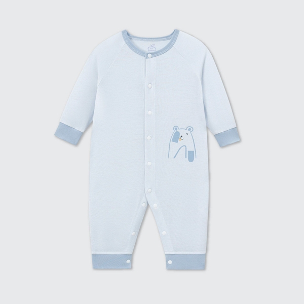 Body dài tay La Pomme Gấu yêu của mẹ - Newborn,0M,3M Xanh