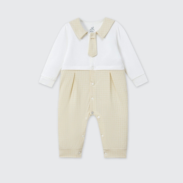 Body dài tay La Pomme phối cổ thanh lịch - 0,3,6M Be