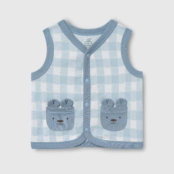 Áo gile La Pomme đôi tai lớn của bác gấu - 3,6,9,12,18M Xanh