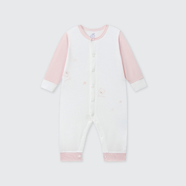 Body dài tay La Pomme họa tiết nhí cách điệu - Newborn,0,3M Hồng