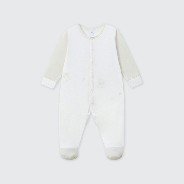 Body dài tay La Pomme liền tất họa tiết nhí cách điệu - Newborn,0,3M Be