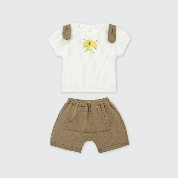 Bộ cộc tay La Pomme Sunny Day - 3,6,9,12,18M Trắng