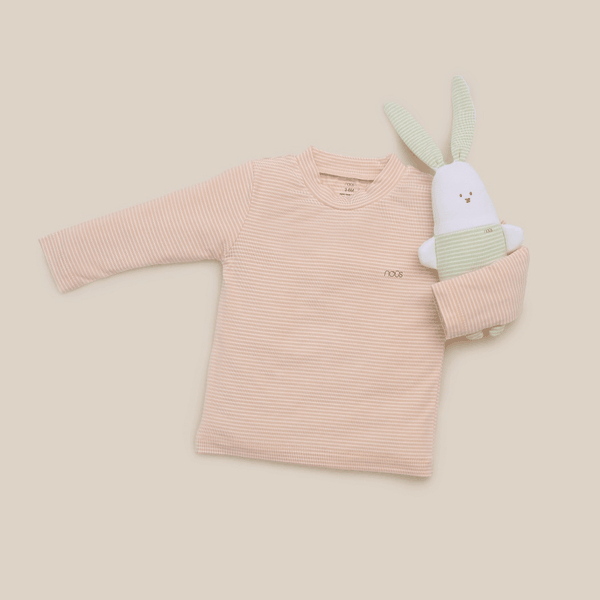 Áo cổ 3cm Nous kẻ vàng (3M, 6M, 9M, 12M, 18M)