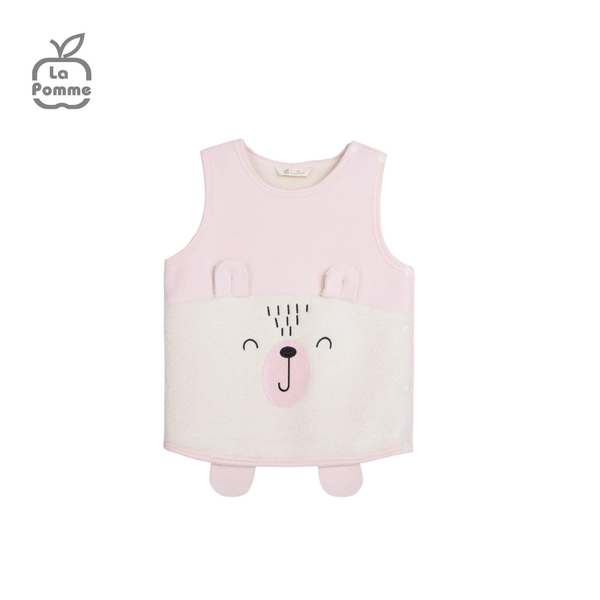 Áo Gile Fur La Pomme Baby Bear Hồng (3M, 6M)