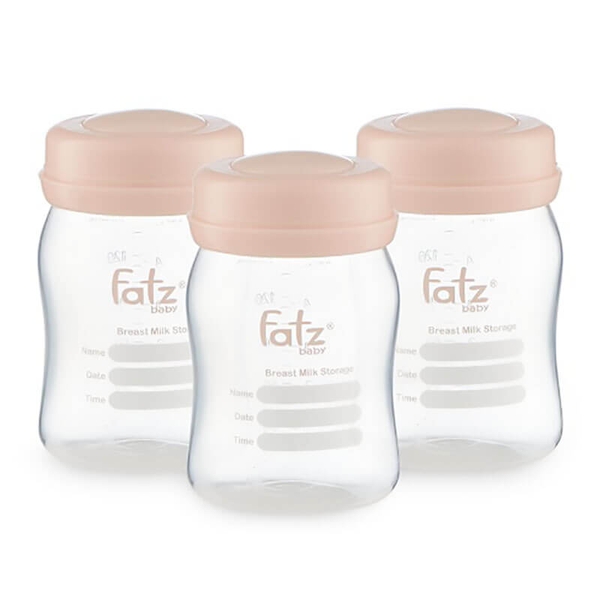Bộ 3 bình trữ sữa 150ml Fatzbaby màu hồng