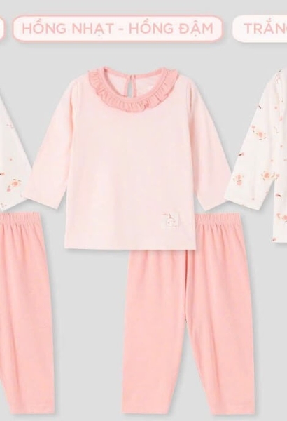 Lullaby Bộ bé gái dài tay NH452N - Hồng nhạt-Hồng đậm - 12,18,24M,3Y,4YM